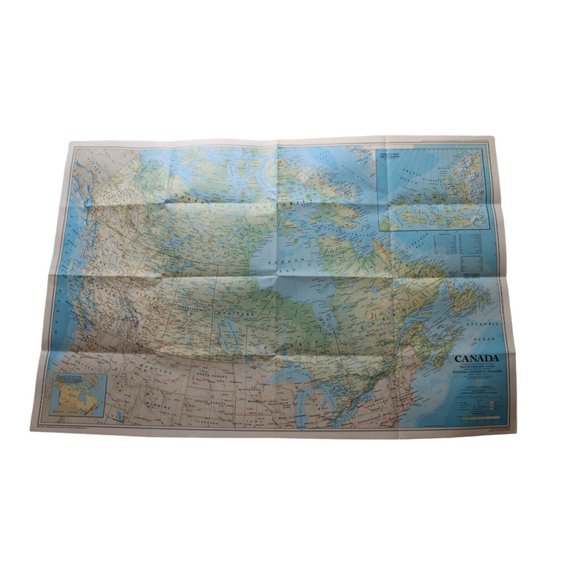 National Geographic Art Vintage Map Canada Canadas Vacationland